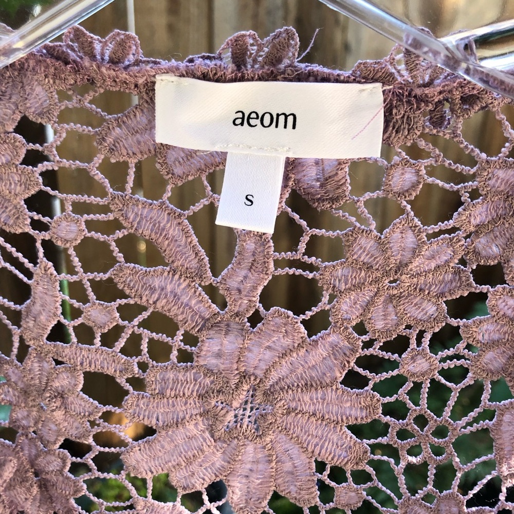 Aeom Lace Blouse with Ruffled Sleeves -Lavender - Size Small - Picture 3 of 3